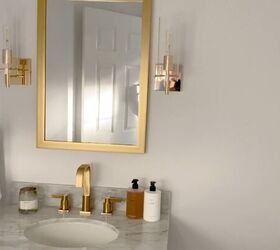 how to turn a 90s small bathroom into a chic powder room