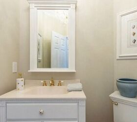 how to turn a 90s small bathroom into a chic powder room