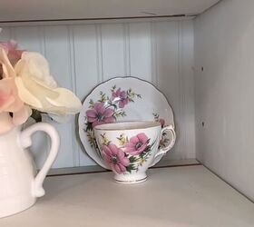 sipping in style decorating my hutch with vintage teacups