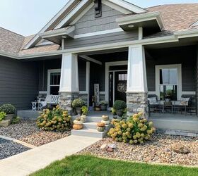 She puts a doormat on top of this unexpected thing on her cozy fall front porch