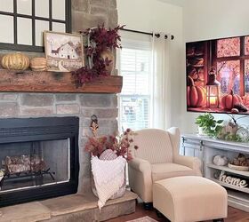 decorating my living room for fall mantle tv console more