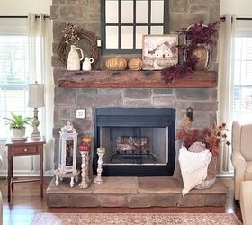 decorating my living room for fall mantle tv console more