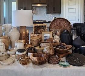 She gathers all her decor in one place and then does something beautiful to her table