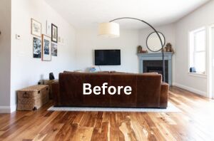 Her room was a boring white box with a weird corner fireplace and now it looks like THIS