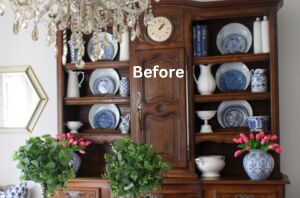 She styled her hutch for spring beautifully—wait until you see her fall look