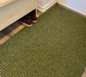 Her winter entryway decor makes even the tiniest space feel warm and inviting