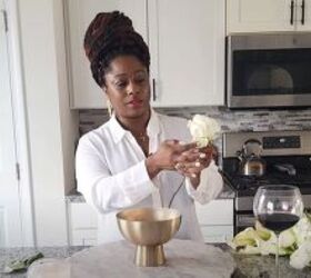 Instead of a regular vase, put grocery store flowers in THIS (so gorgeous!)