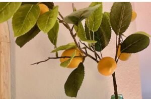 What happens when you add lemons to vintage shelf decor?