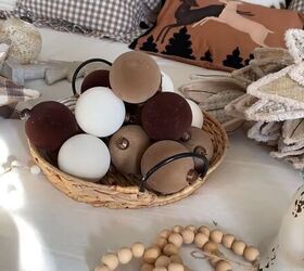 This neutral farmhouse bedroom is pure Christmas cozy