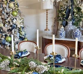 Blue and Green Christmas Tablescape | Redesign