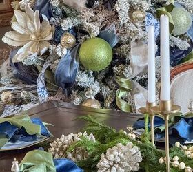 Blue and Green Christmas Tablescape | Redesign