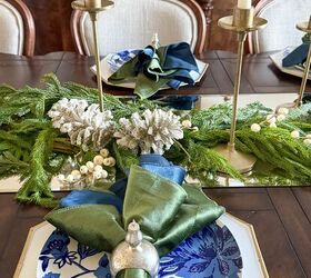 Blue and Green Christmas Tablescape | Redesign