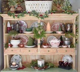 This is how she styles her hutch for Christmas—wait until you see what she does the rest of the year