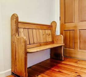 5 ways to style a church pew bench in a small entryway
