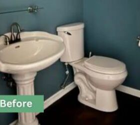 This half bath went from dark to dramatic