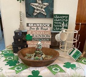 A softer St. Patrick’s look with green and cream