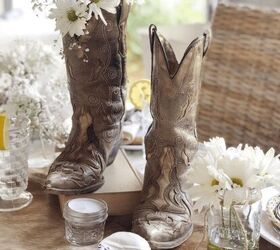 Cowboy boots on the table? It actually works