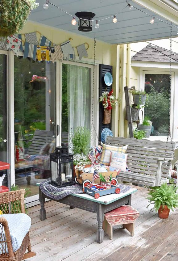 A Patriotic Porch, Full of Vintage Finds | Redesign