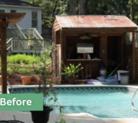 A little paint, some style, and now it’s the best spot by the pool